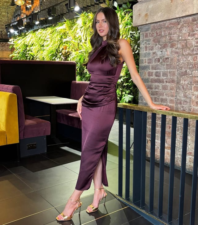 AX Paris Women's Satin Purple Halter Neck Midi Dress AX Paris New Look - 2