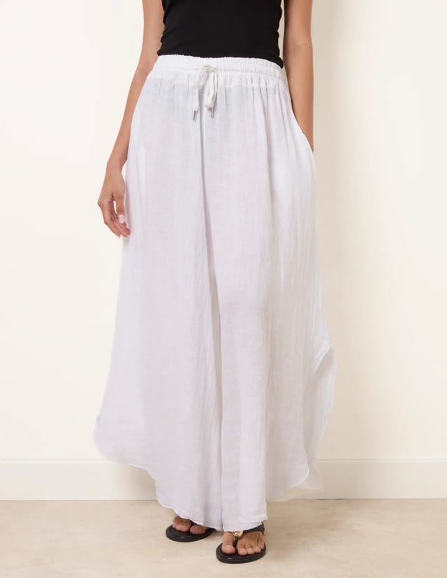 Blue Vanilla Extreme Wide Leg Linen Trousers - 2