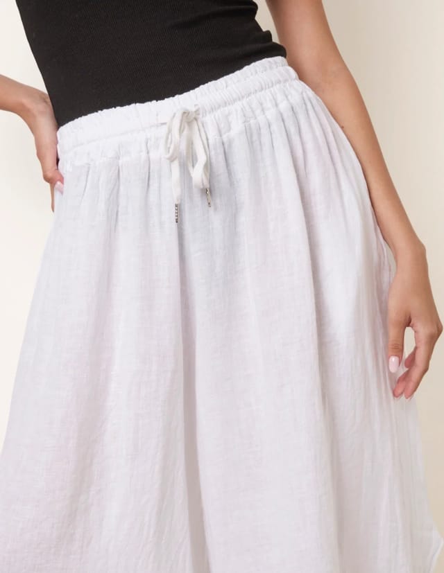 Blue Vanilla Extreme Wide Leg Linen Trousers - 3