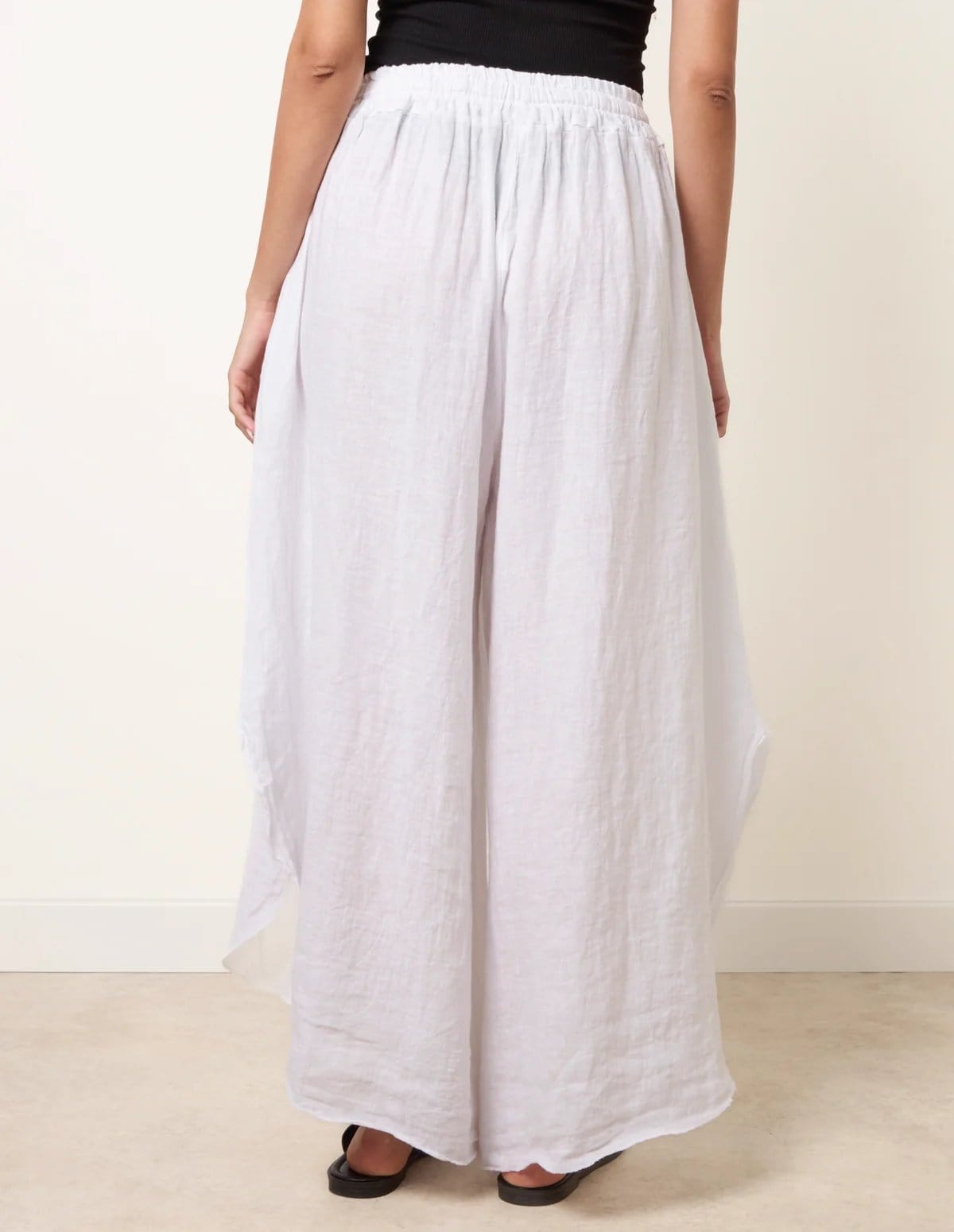 Blue Vanilla Extreme Wide Leg Linen Trousers - 4