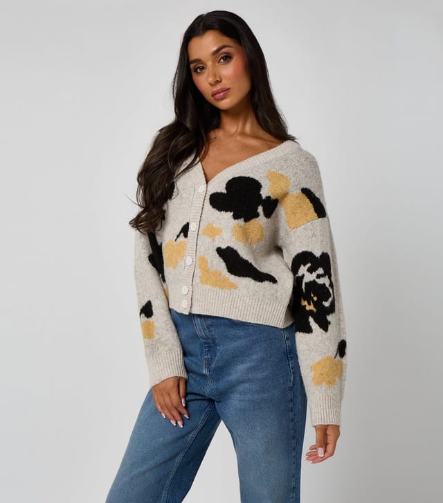 Urban Bliss Women's Mid Grey Abstract Pattern Cardigan Urban Bliss New Look - 2