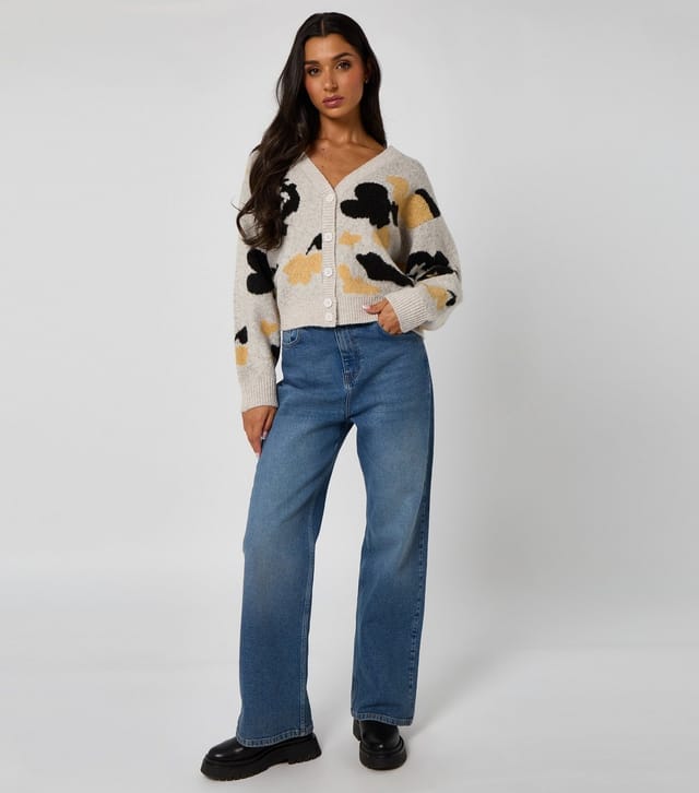 Urban Bliss Women's Mid Grey Abstract Pattern Cardigan Urban Bliss New Look - 3