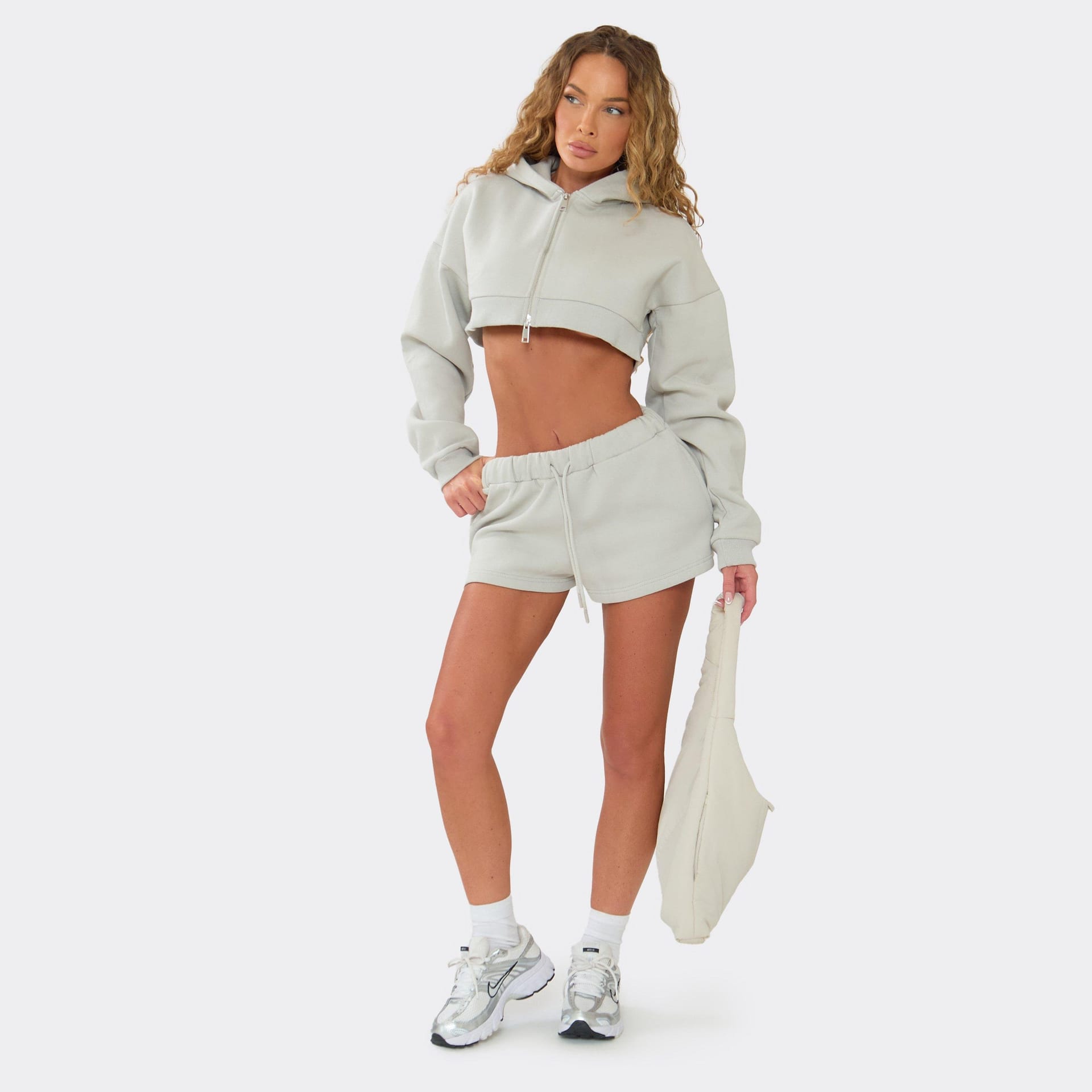 EGO Grey Sweat Shorts With Drawstring Waist