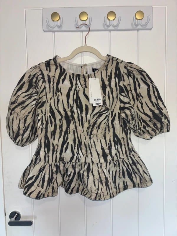 George George zebra denim top size 10