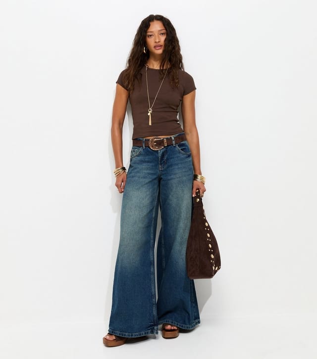 New Look Women's Dark Brown Baby Tee T-Shirt New Look - 3