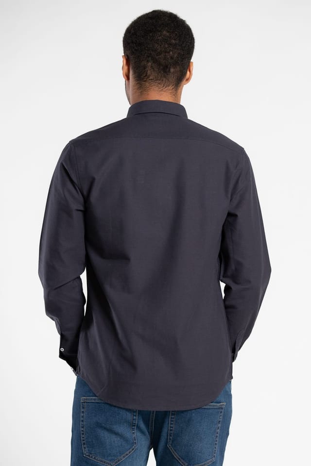 Tokyo Laundry Tokyo Laundry Men's Cotton Oxford Long-Sleeve Shirt in Navy - 2