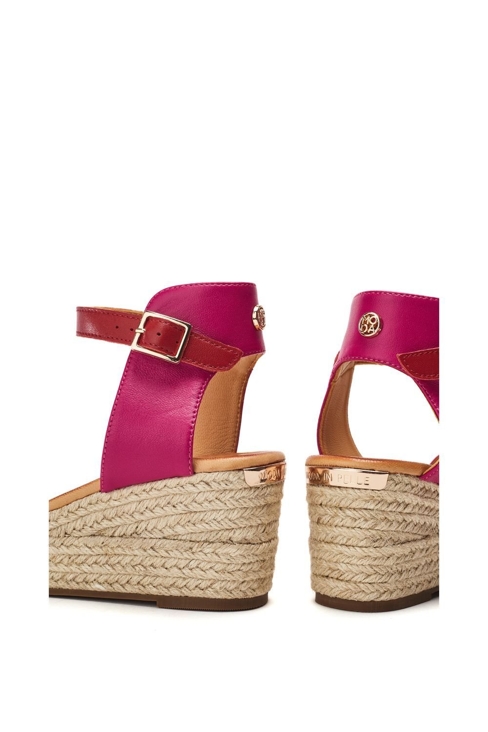 Moda In Pelle Moda In Pelle Women's 'Kolanthia' Leather Wedges in Pink - 4
