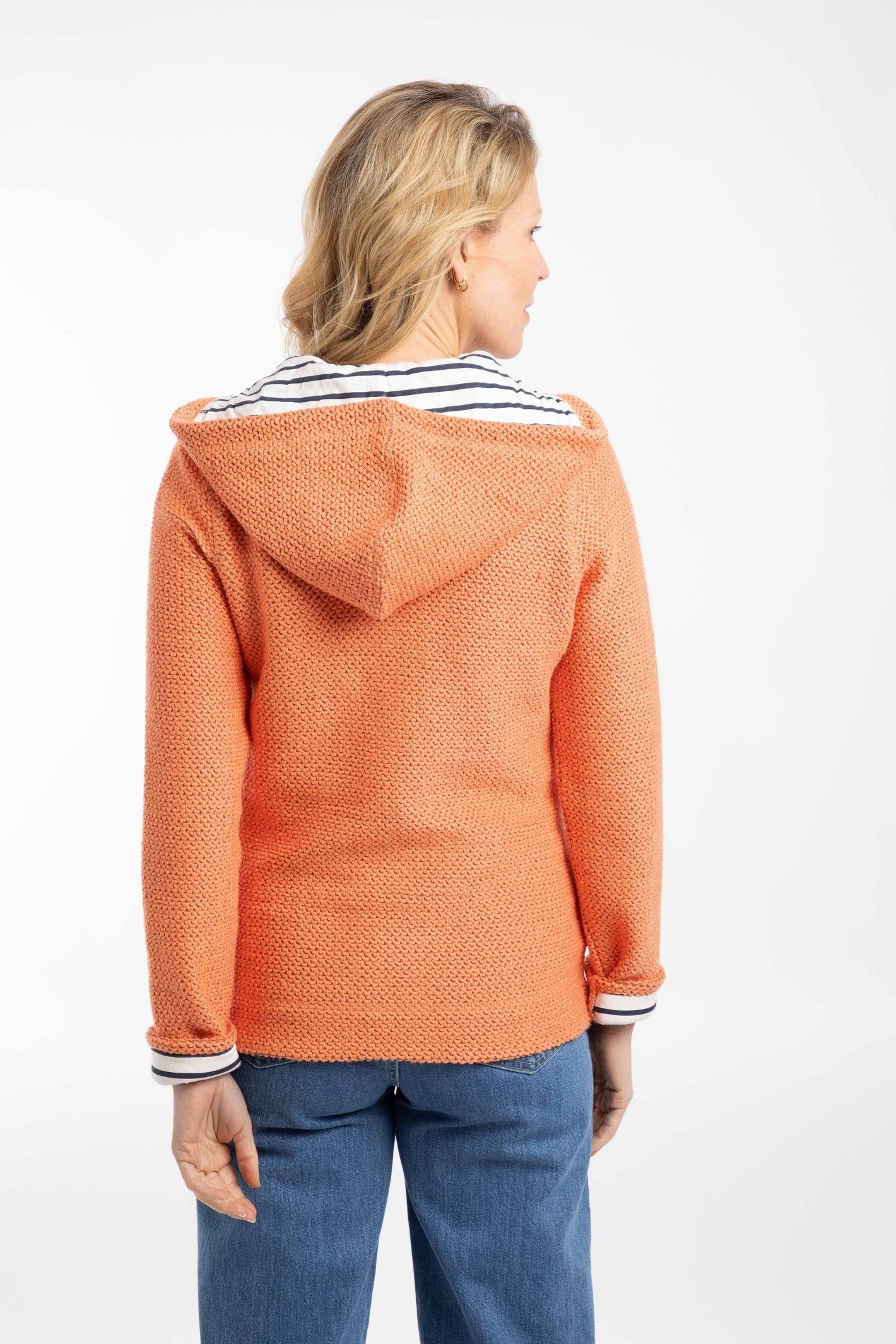 Weird Fish Weird Fish Women's Chicoa Full Zip Macaroni Hoodie in Pale Orange - 3