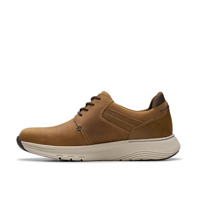 Clarks Clarks Men's Motion Trek PT Dark Tan Leather Trainers, Lace Up, Walking in Brown - 2