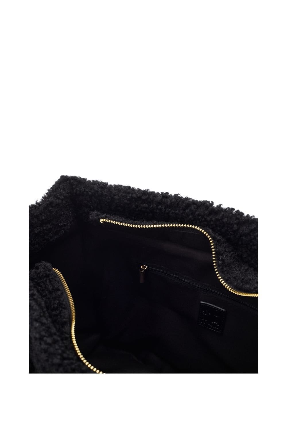 Moda In Pelle Moda In Pelle Women's 'Jemima Bag' Faux Fur Shoulder Bag in Black - 4