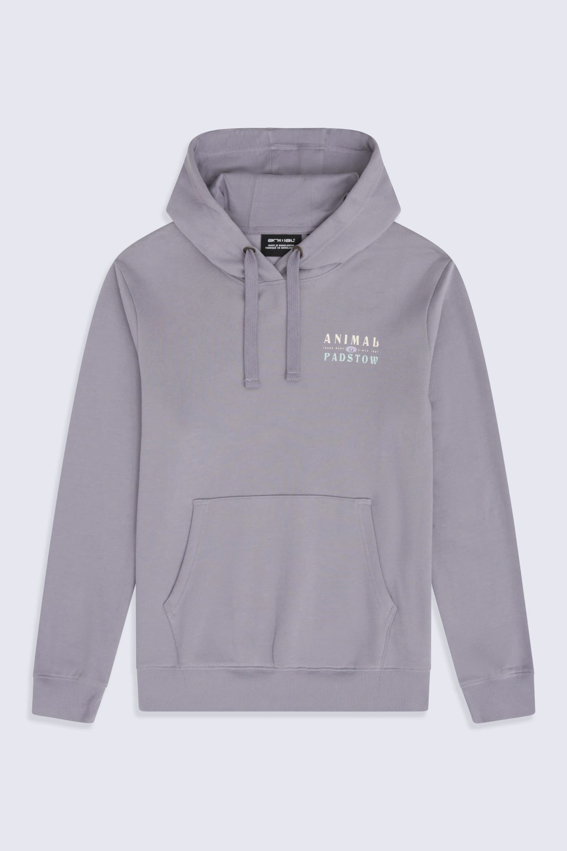 Animal Animal Women's 'Maya' Padstow Print Soft Cotton Lightweight Relaxed Casual Hoodie in Blue