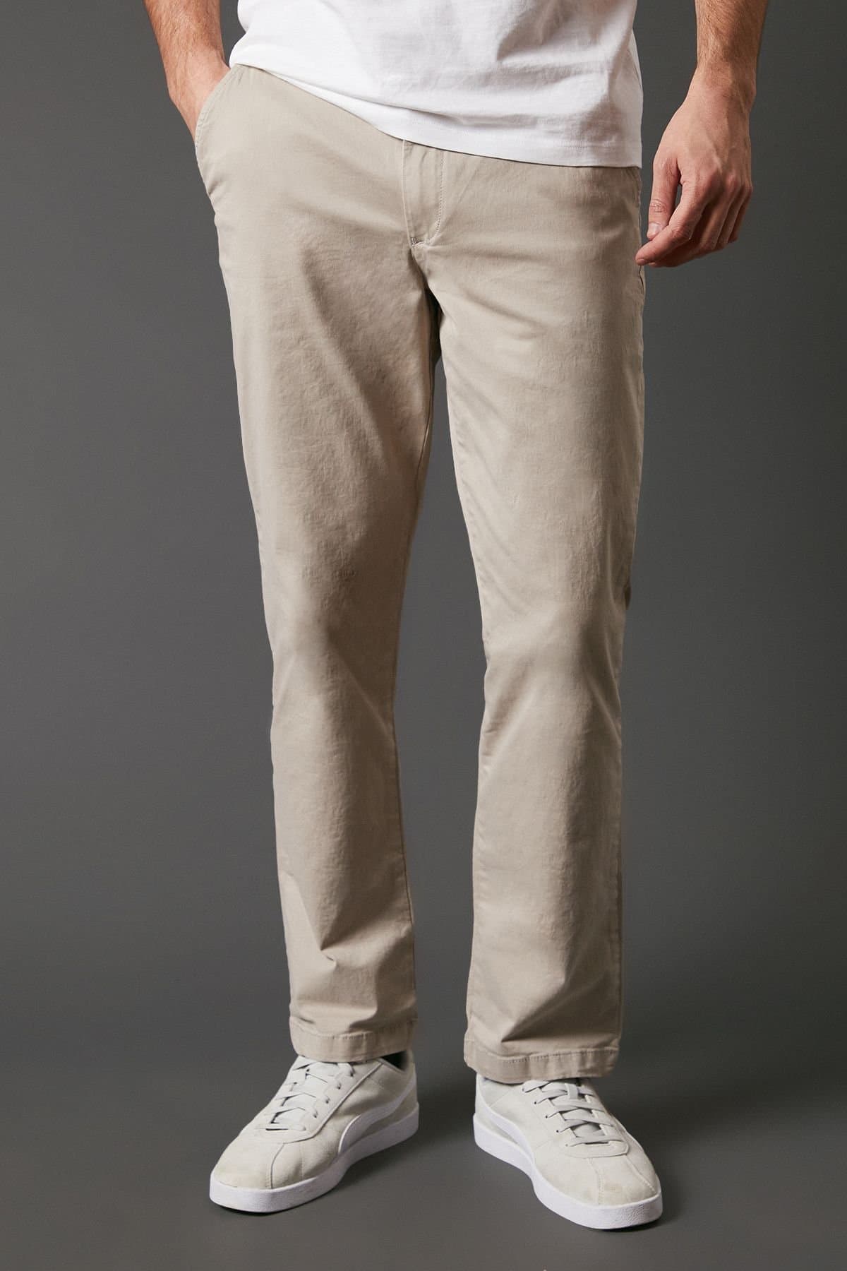 Maine Maine Men's Premium Chino Trousers in Natural