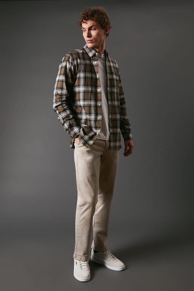 Maine Maine Men's Premium Chino Trousers in Natural - 2