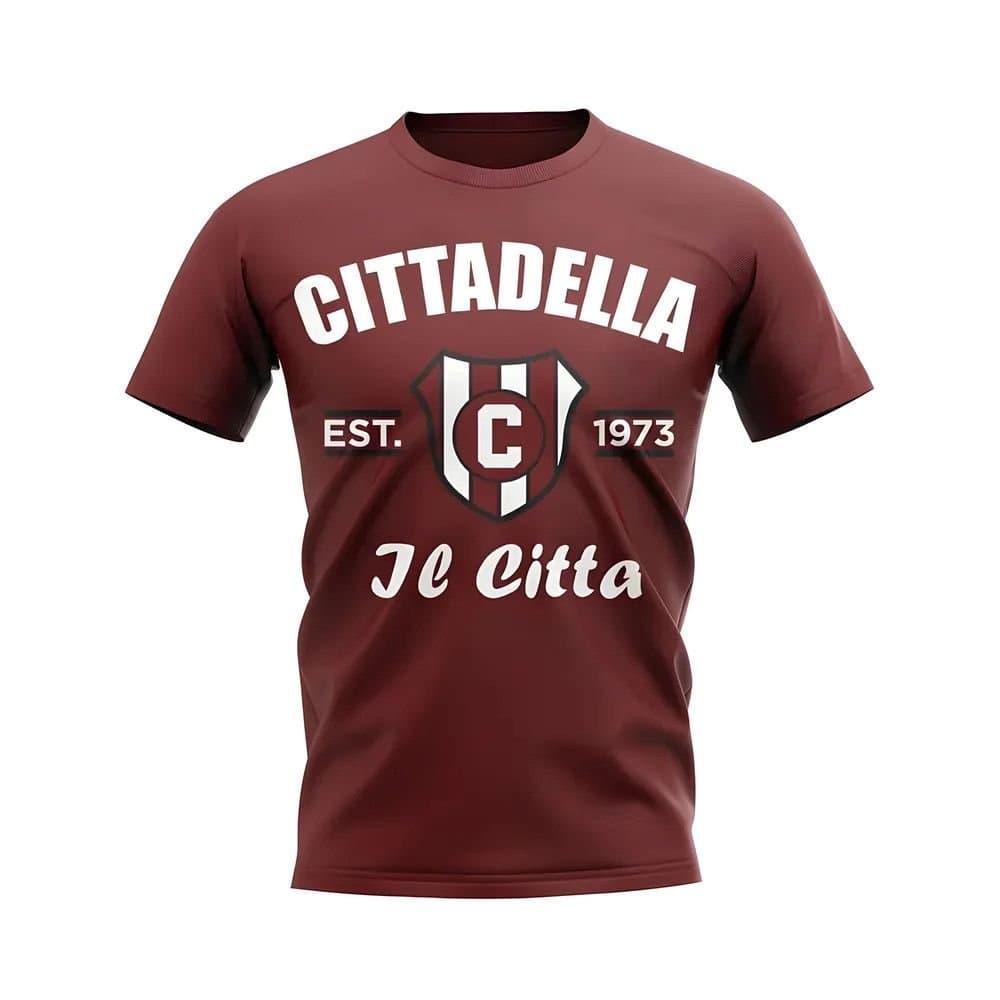 Cittadella Cittadella Men's Personalised Established Football T-Shirt in Maroon
