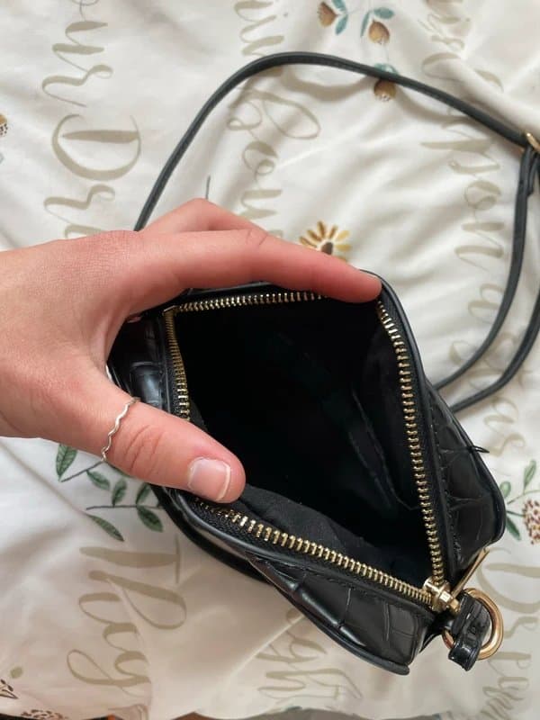 ASOS leather effect cross body bag with adjustable strap