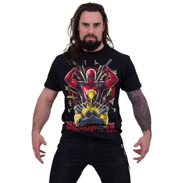 Spiral Spiral Men's DEADPOOL - WOLVERINE BULLSEYE - T-Shirt Black - 3