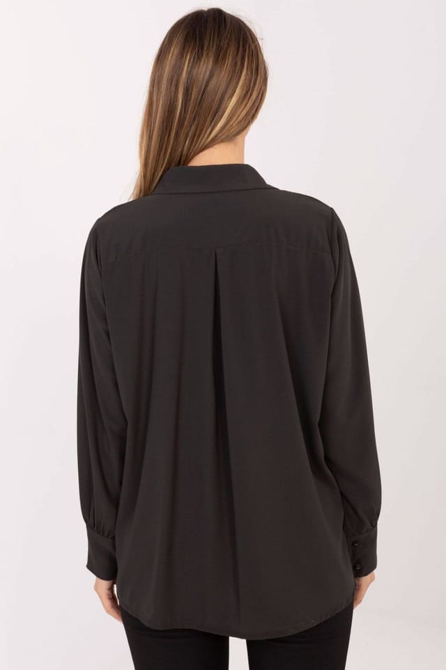 Love Lace Love Lace Women's Elegant Classic Long Sleeve Polyester Jabot Shirt in Black - 3