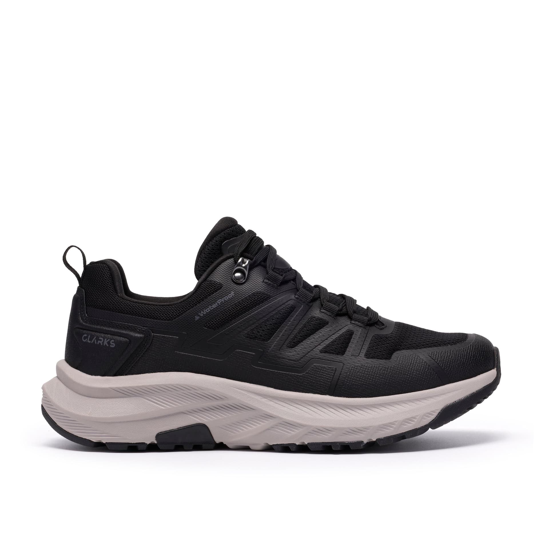 Clarks Clarks Men's Enford Lo Waterproof Black Trainers, Lace Up, Walking