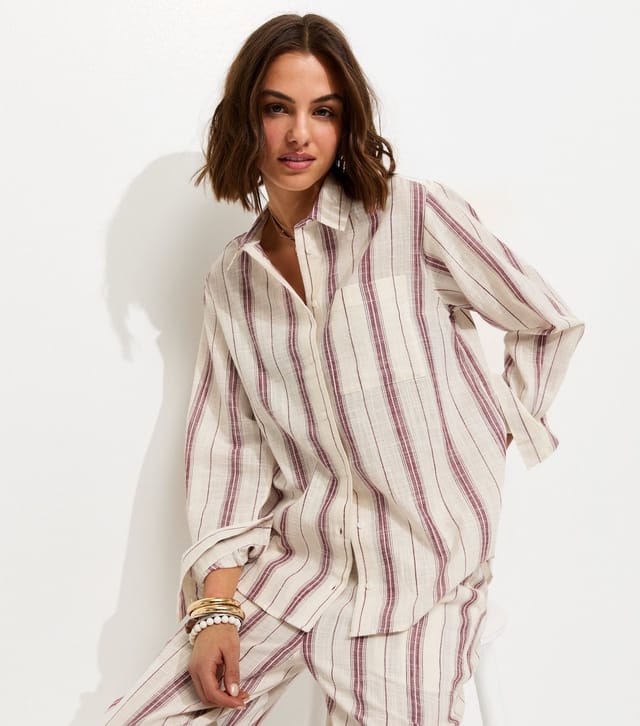 New Look Women's Pink Cotton Striped Oversize Shirt New Look - 2