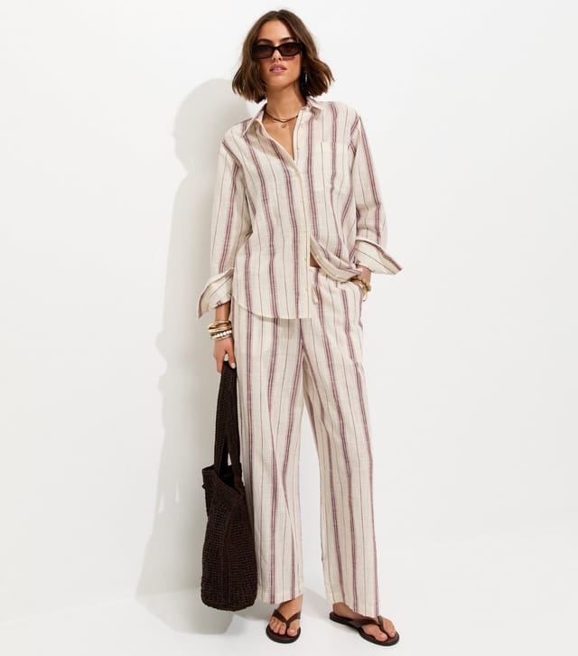 New Look Women's Pink Cotton Striped Oversize Shirt New Look - 3