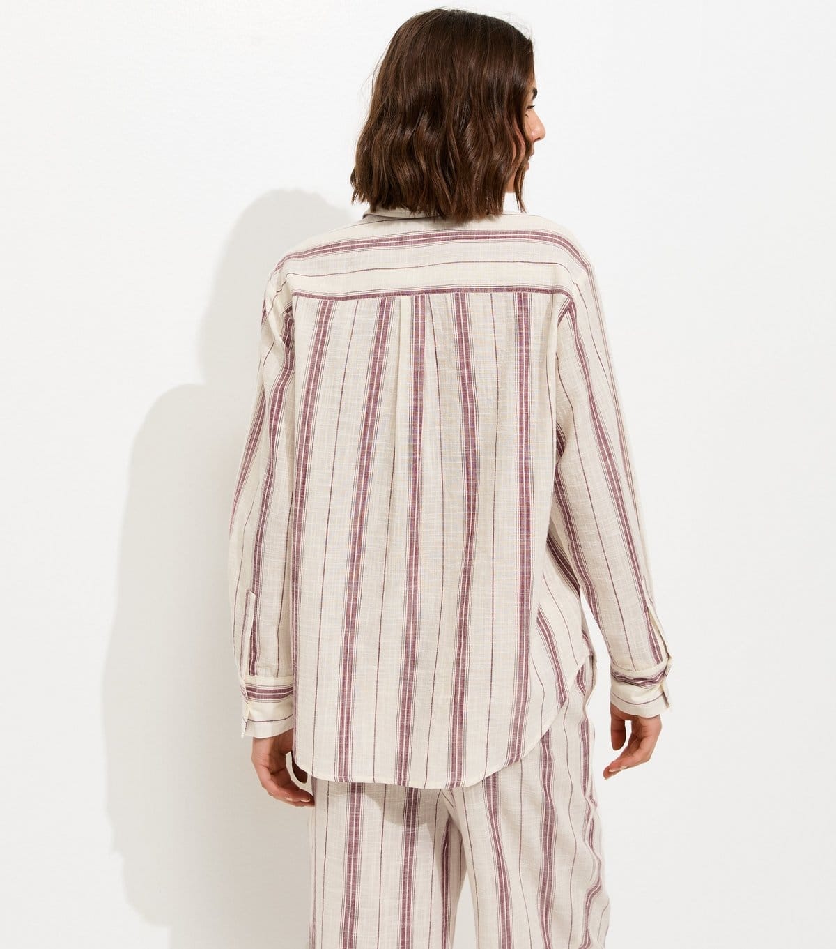 New Look Women's Pink Cotton Striped Oversize Shirt New Look - 4