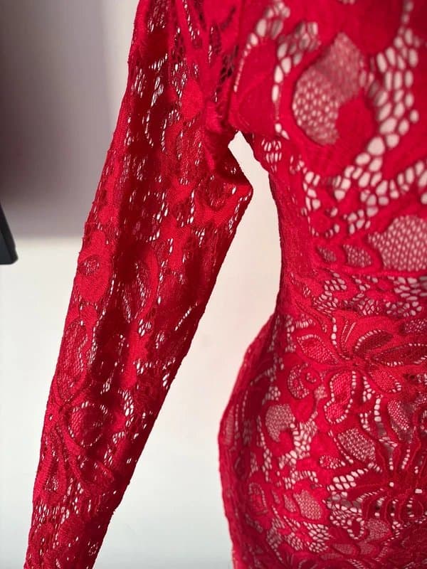not listed Women’s red lace dress size XS
