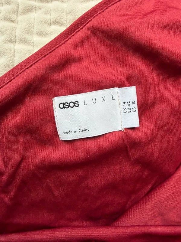ASOS ASOS luxe sequin drape dress red size 14 worn once