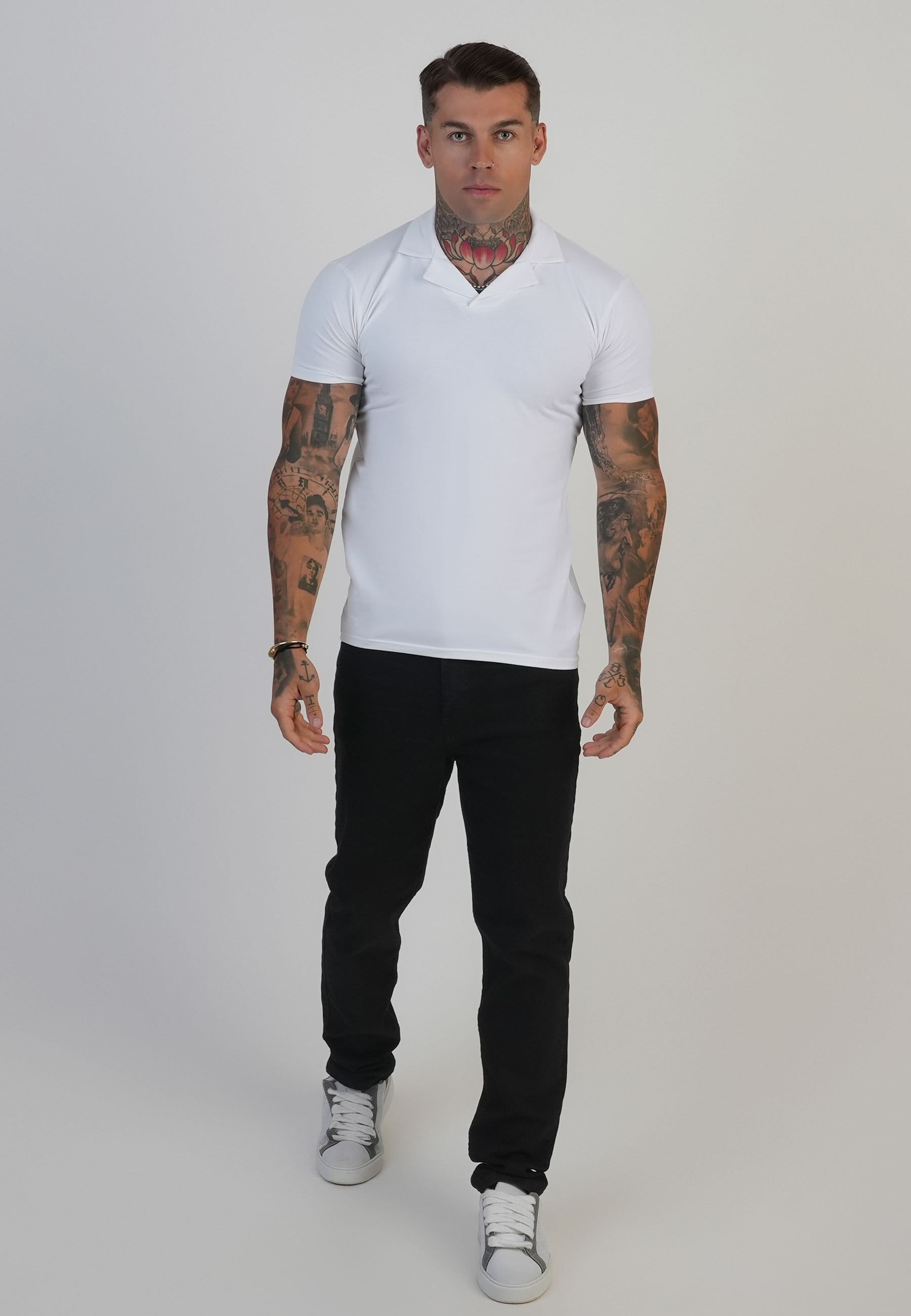 SikSilk SikSilk Men's Revere Polo in White - 4