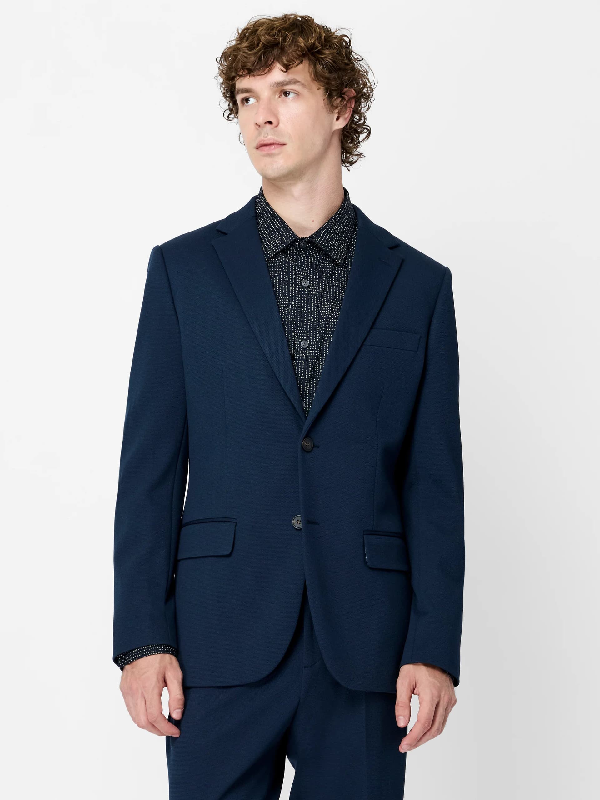 French Connection Navy Pique Suit Jacket Navy