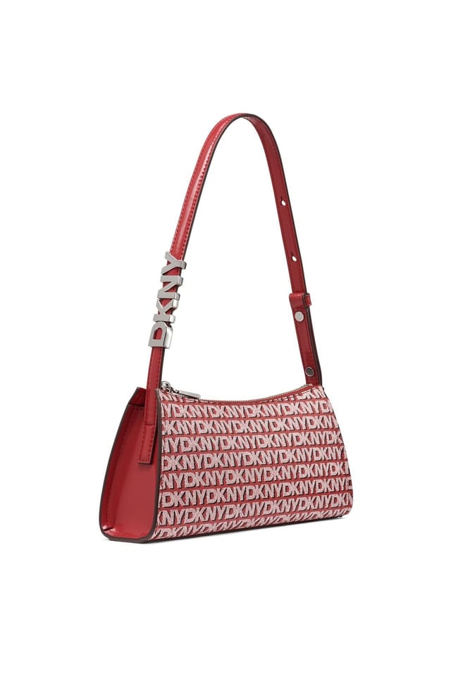 DKNY DKNY Women's Avril Tz Shoulder Hobo Bag Red Logo - 2
