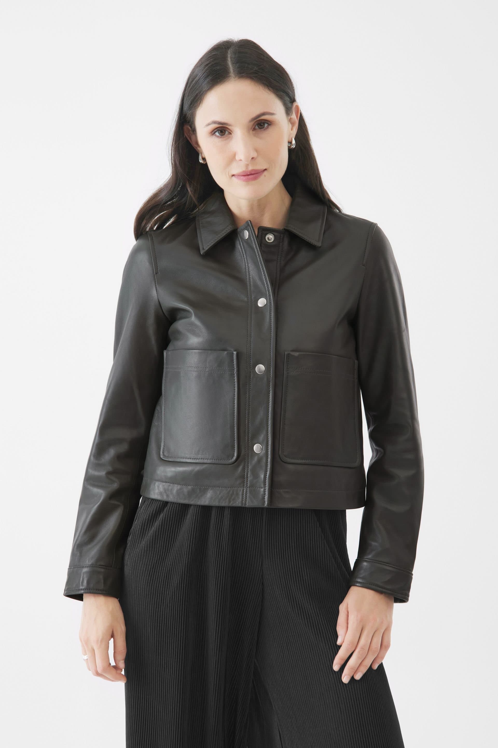 Bolongaro Trevor Bolongaro Trevor Olive Leather Worker Jacket