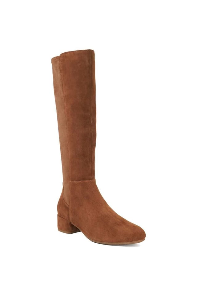Dune London Dune London Women's Wide Fit 'Tayla' Suede Knee High Boots in Brown - 2