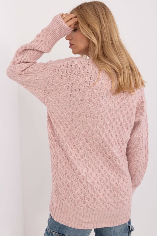 Love Lace Love Lace Women's Textured Button Up Casual Cardigan Sweater Style 199542 in Pink - 3