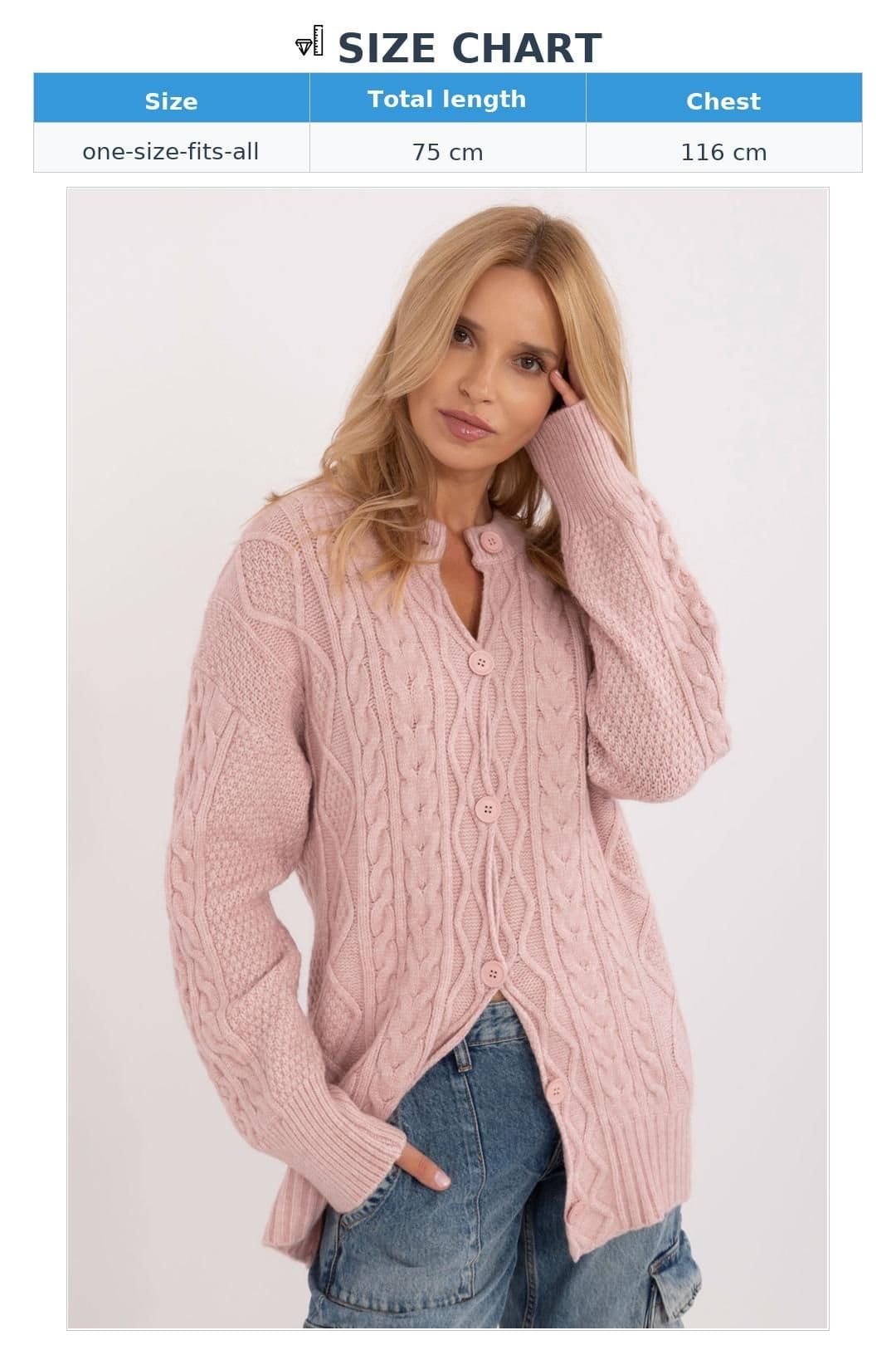 Love Lace Love Lace Women's Textured Button Up Casual Cardigan Sweater Style 199542 in Pink - 4