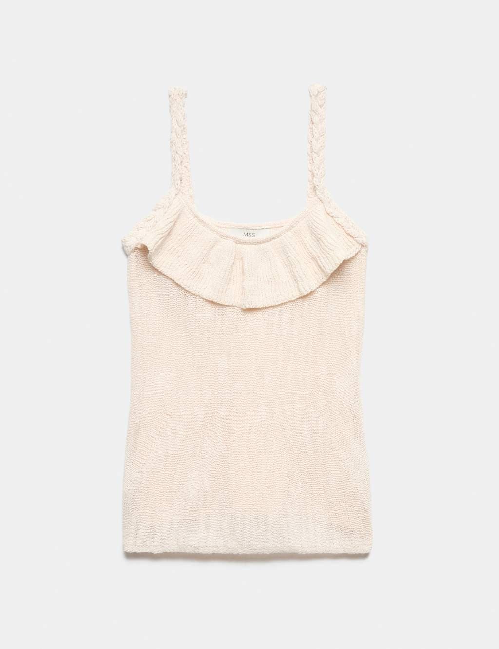Marks & Spencer M&S Vanilla Cotton Rich Textured Vest