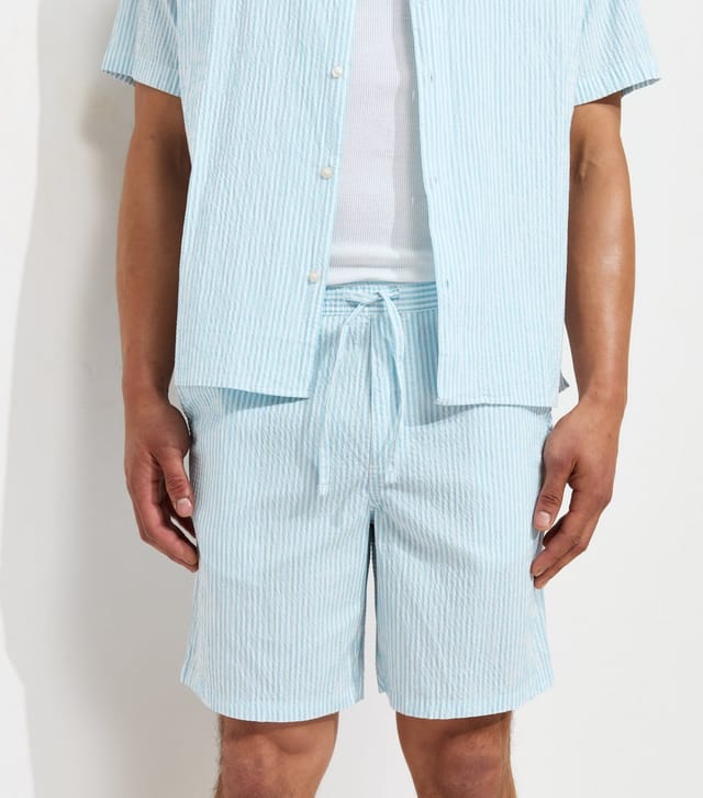 jack & jones Men's Light Blue Seersucker Shorts Jack & Jones New Look - 3