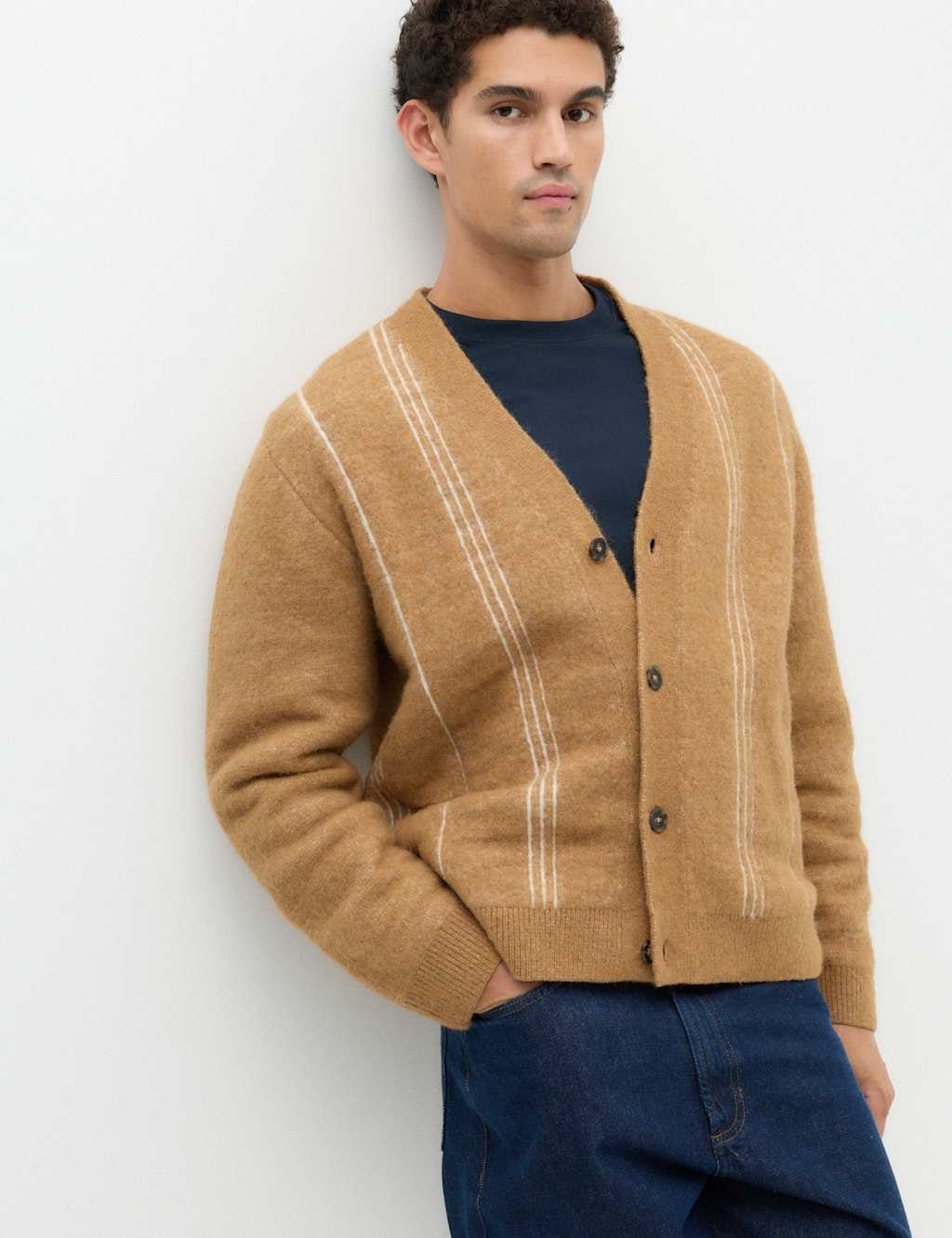 M&S Butterscotch Striped Cardigan