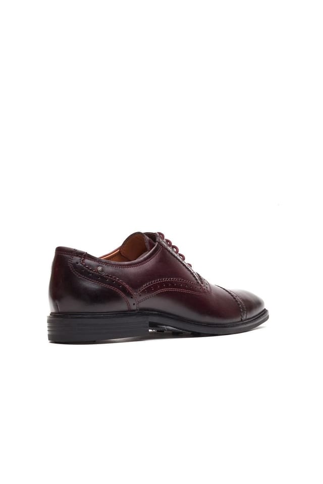 Base London Base London Men's Ascot Toe Cap Oxford Shoe in Wine - 2