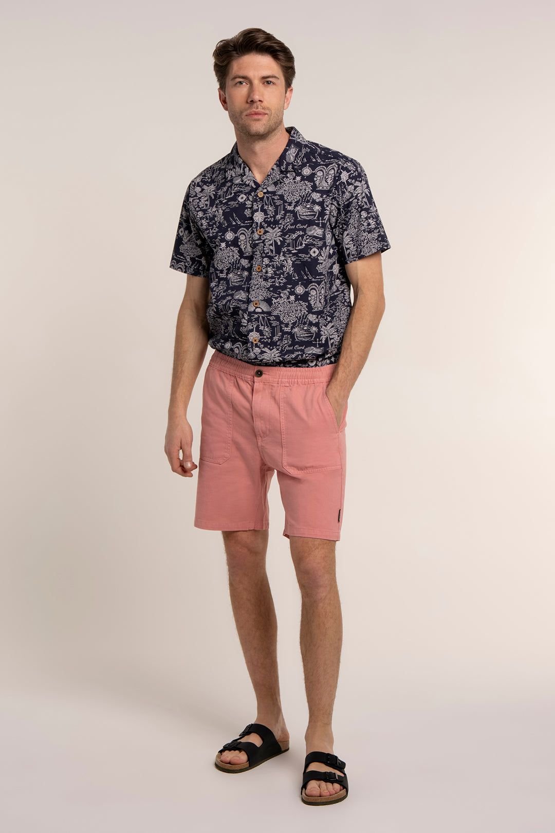 Brakeburn Brakeburn Men's DEANSHANGER CHINO SHORTS in Pink - 3