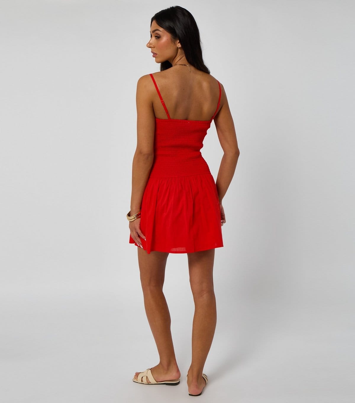 Urban Bliss Women's Bright Red Pleated Mini Strappy Dress Urban Bliss New Look - 4
