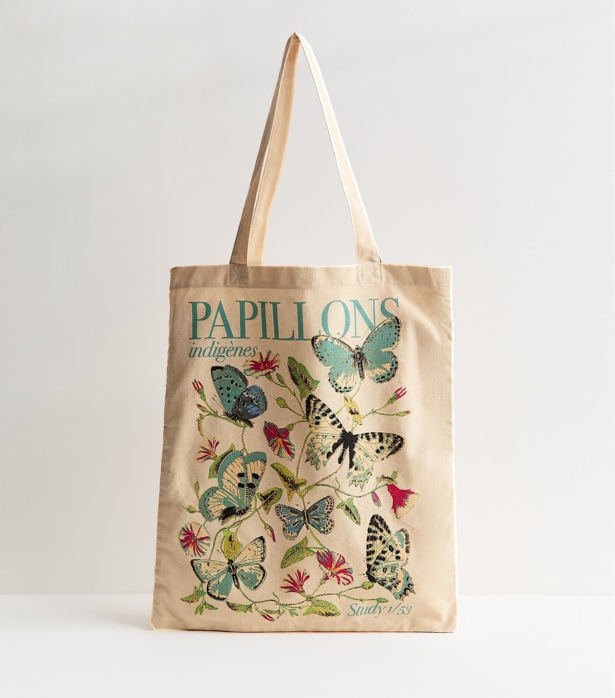 New Look Stone Papillons Butterfly Print Tote Bag New Look