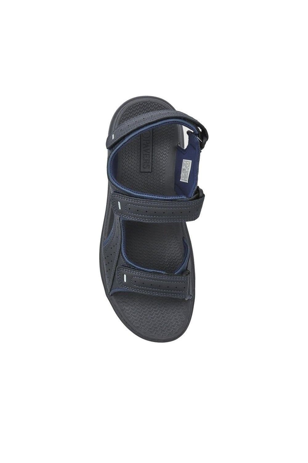 Pavers Pavers Men's Adjustable Touch-Fasten Sandals in Navy - 4