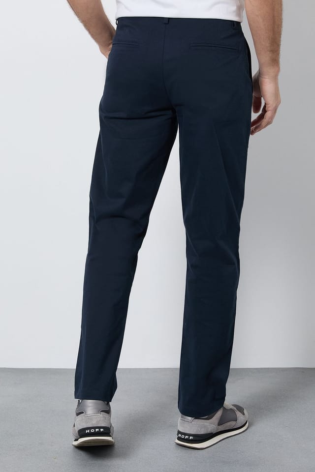 Burton Burton Men's Navy Pleat Front Straight Fit Chino Trousers - 3