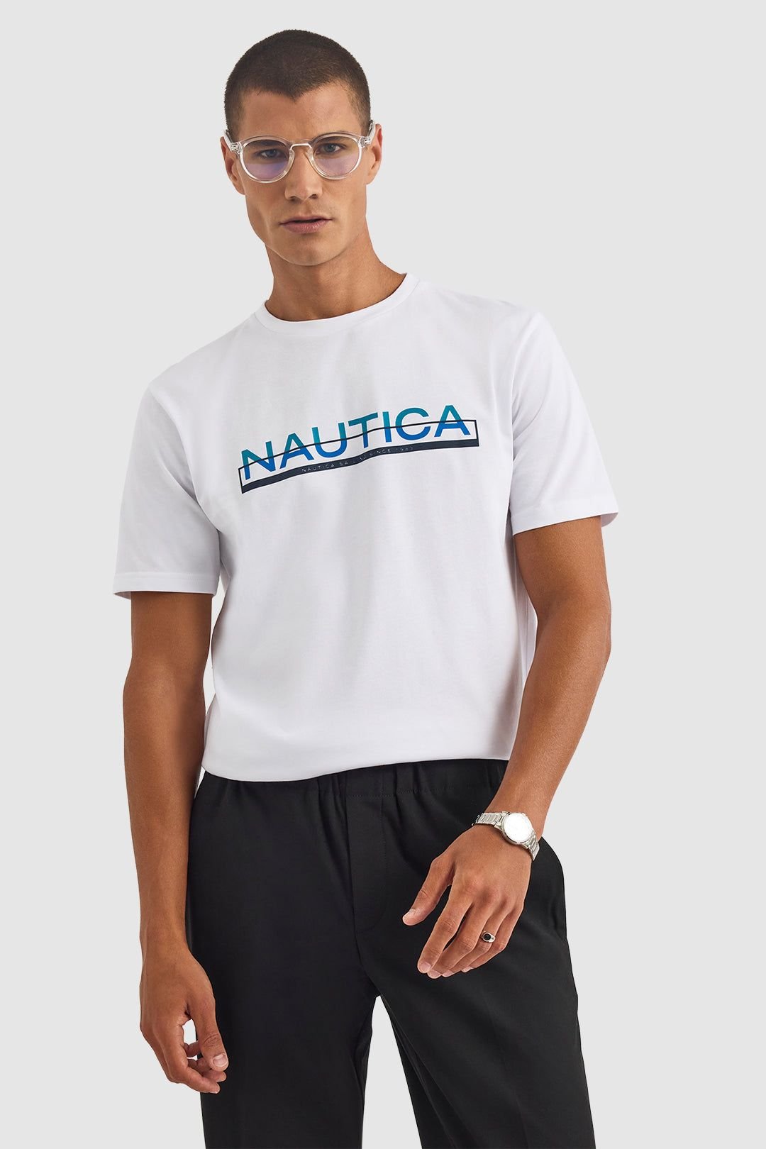 Nautica Nautica Men's Koa SS T-Shirt in White - 3