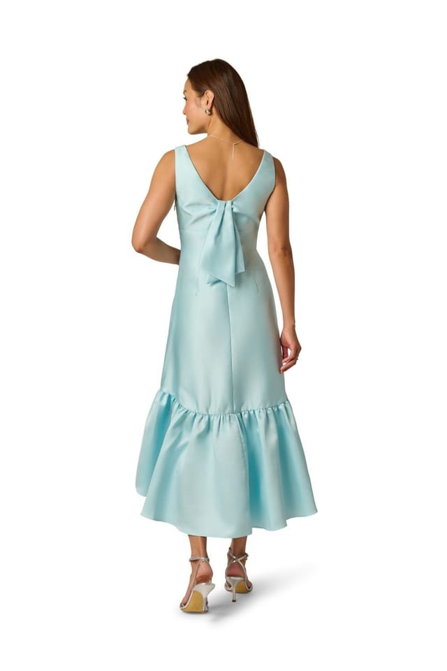 Adrianna Papell Adrianna Papell Women's Tie Mikado Midi Dress in Blue - 3