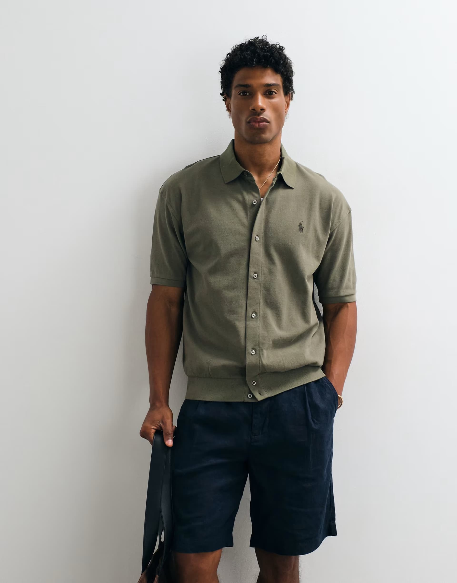 ASOS Polo Ralph Lauren relaxed fit knit sport shirt in olive