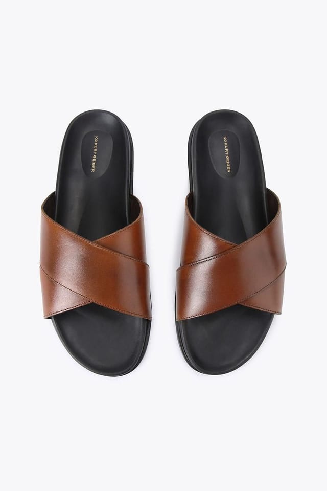 KG Kurt Geiger KG Kurt Geiger Men's 'Rome' Leather Sandals in Tan - 2