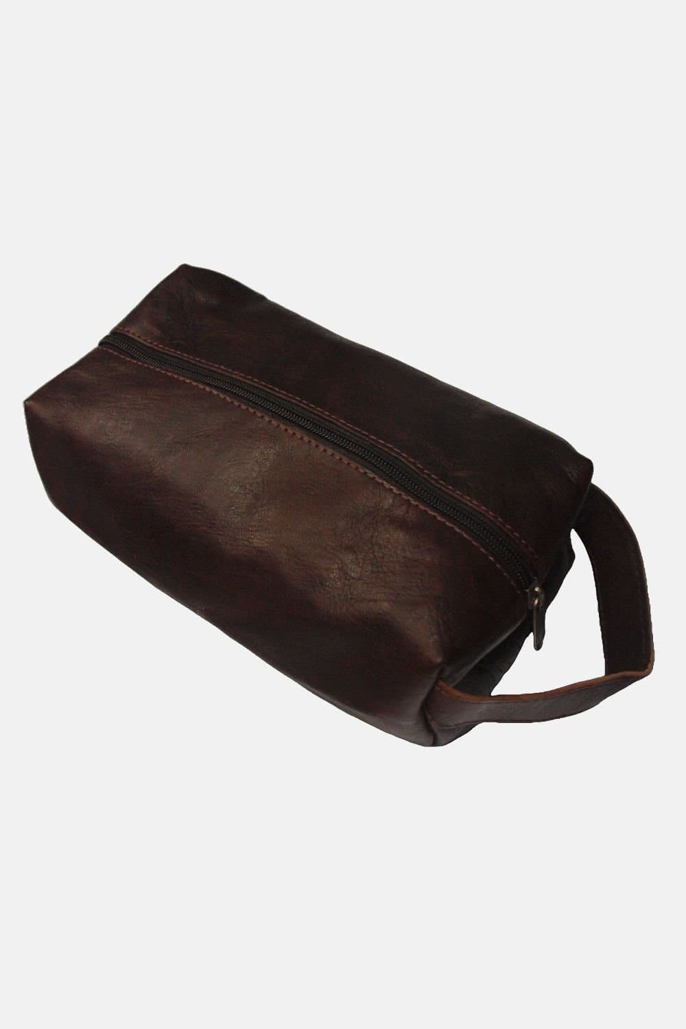 Berber Leather Berber Leather Men's Wash Bag in Dark Brown