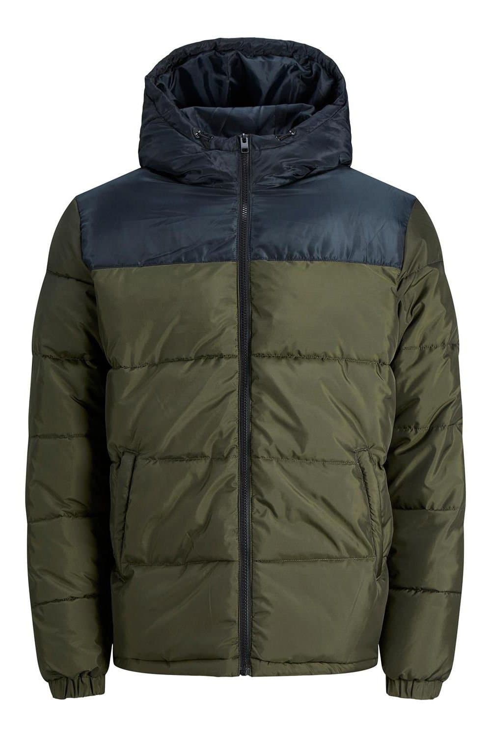 jack & jones Jack & Jones Men's Regular Fit Long Sleeves Puffer Hood Forest Night in Green