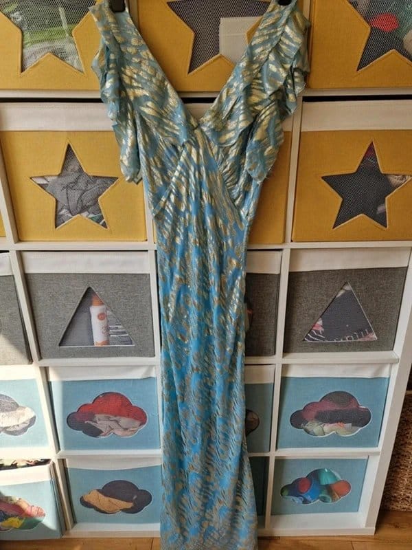 Never Fully Dressed Never fully dressed women's blue jacquard Tilda dress size 10 - 1